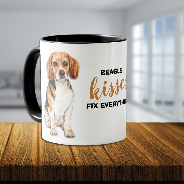 Beagle Dog Kisses Fix Alles reparieren Tasse (Von Creator hochgeladen)