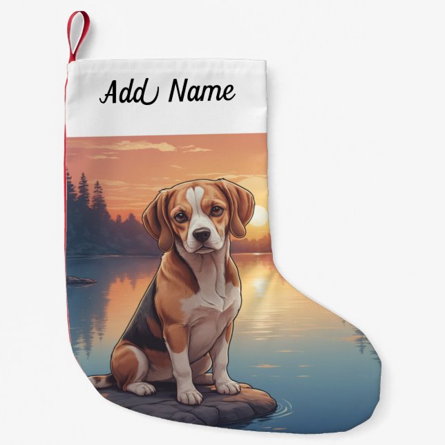 Beagle dog kleiner weihnachtsstrumpf (Vorderseite)