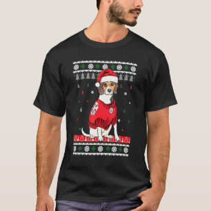 Beagle Dog Light Christmas Wear Weihnachtsmannmütz T-Shirt
