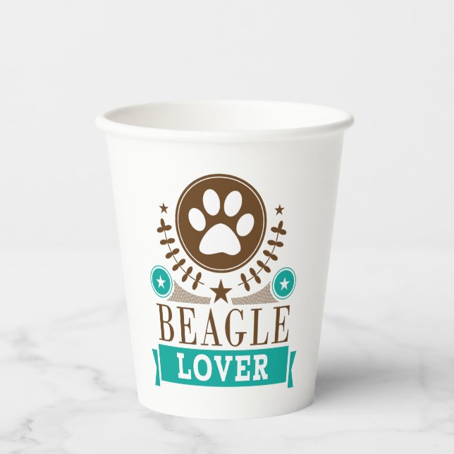 Beagle Dog Lover Pappbecher (Vorderseite)