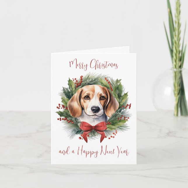 Beagle Dog Lover Personalisiert Frohe Weihnachten (Vorderseite)