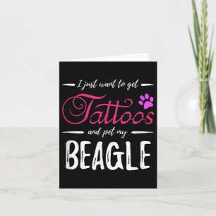 Beagle Dog Lover Tattoo Funny Dog Mama Geschenk Id Karte