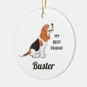 Beagle Dog Mein bester Freund Individuelle Name Keramik Ornament