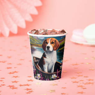 Beagle Dog on a Paddle: Ein Landschaftliches Abent Pappbecher