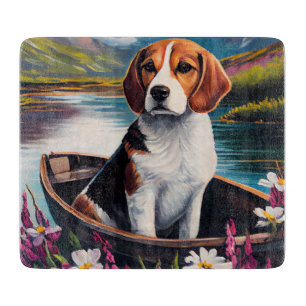 Beagle Dog on a Paddle: Ein Landschaftliches Abent Schneidebrett