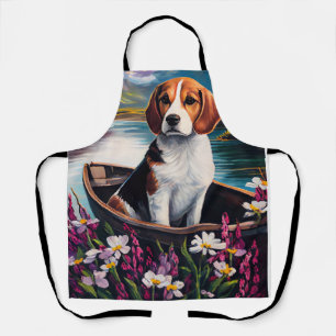 Beagle Dog on a Paddle: Ein Landschaftliches Abent Schürze