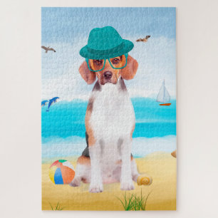 Beagle Dog on Beach Puzzle
