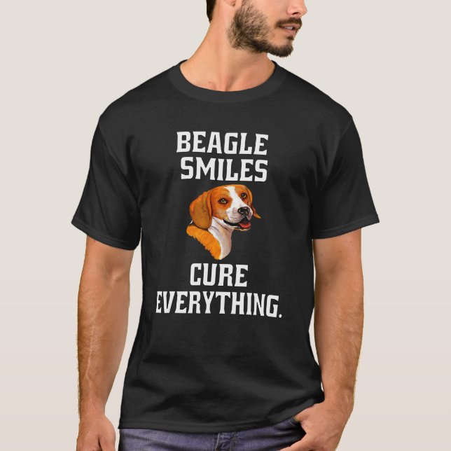 Beagle Dog Owner Cute Beagle Smiles Cure Everythin T-Shirt (Vorderseite)