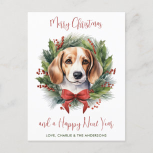 Beagle Dog Personalisiert Wreath Frohe Weihnachten