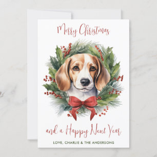 Beagle Dog Personalisiert Wreath Frohe Weihnachten