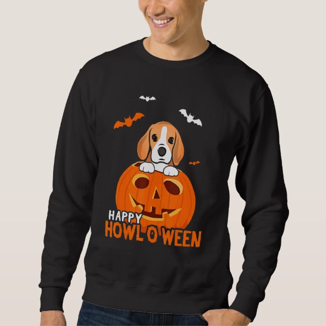 Beagle Dog Pumpkin Halloween Kostüm Jack O Lanter Sweatshirt (Vorderseite)