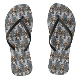 Beagle Dog Riding Motorrad Weihnachten Flip Flops