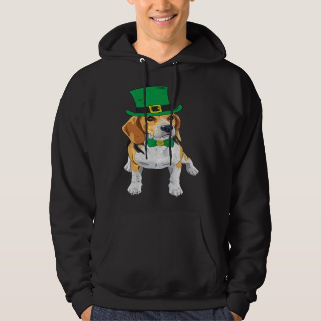 Beagle Dog Shamrock St Patrick s Day Saint Paddy s Hoodie (Vorderseite)