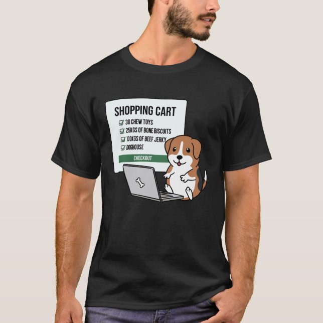 Beagle Dog Shopping Trolley T-Shirt (Vorderseite)