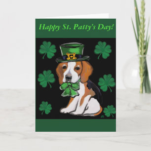Beagle Dog St. Patty Karte