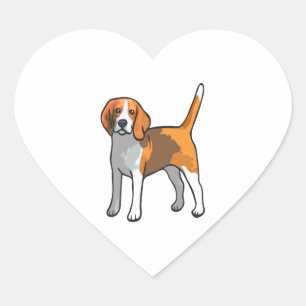 Beagle Dog T Shirt Herz-Aufkleber