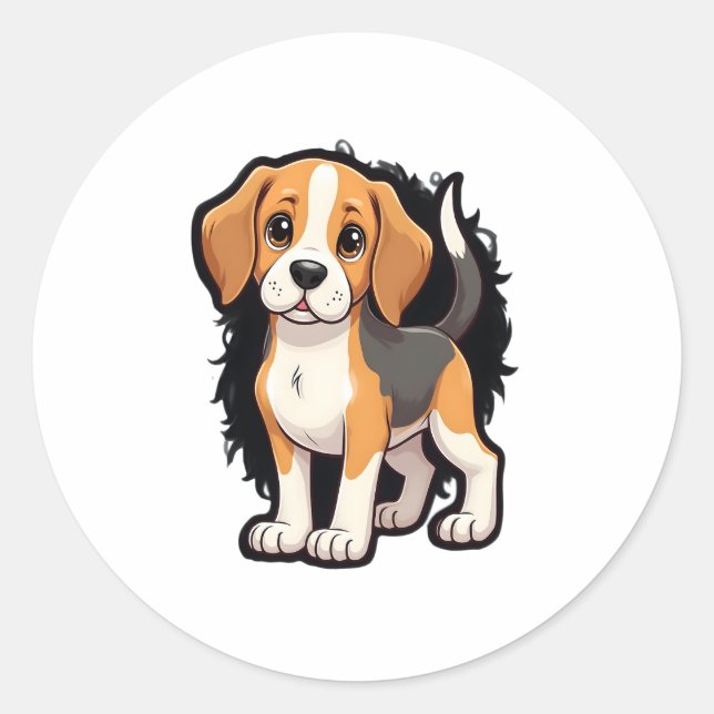 Beagle Dog T Shirt Runder Aufkleber (Vorderseite)