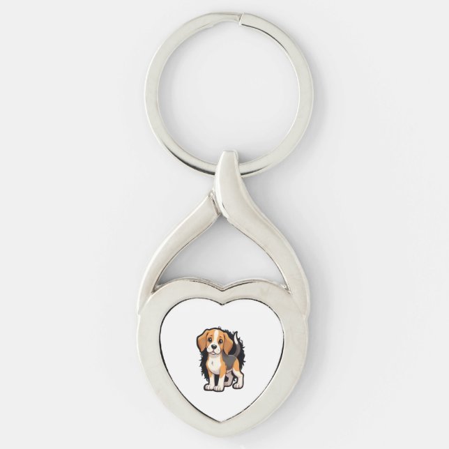Beagle Dog T Shirt Schlüsselanhänger (Vorderseite)