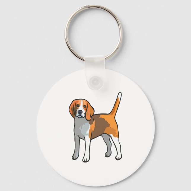 Beagle Dog T Shirt Schlüsselanhänger (Vorderseite)