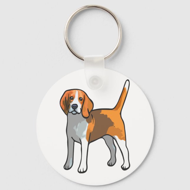 Beagle Dog T Shirt Schlüsselanhänger (Vorderseite)