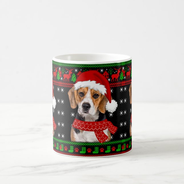 Beagle Dog Ugly Sweater Christmas Welpe Hund Lover Kaffeetasse (Mittel)