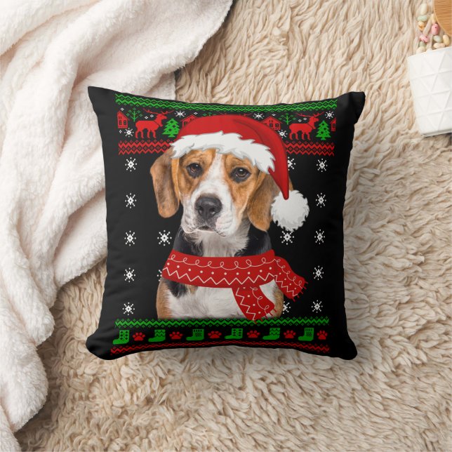 Beagle Dog Ugly Sweater Christmas Welpe Hund Lover Kissen (Decke)
