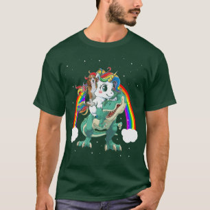 Beagle Dog Unicorn Riding Dinosaur TRe Niedlich Ch T-Shirt