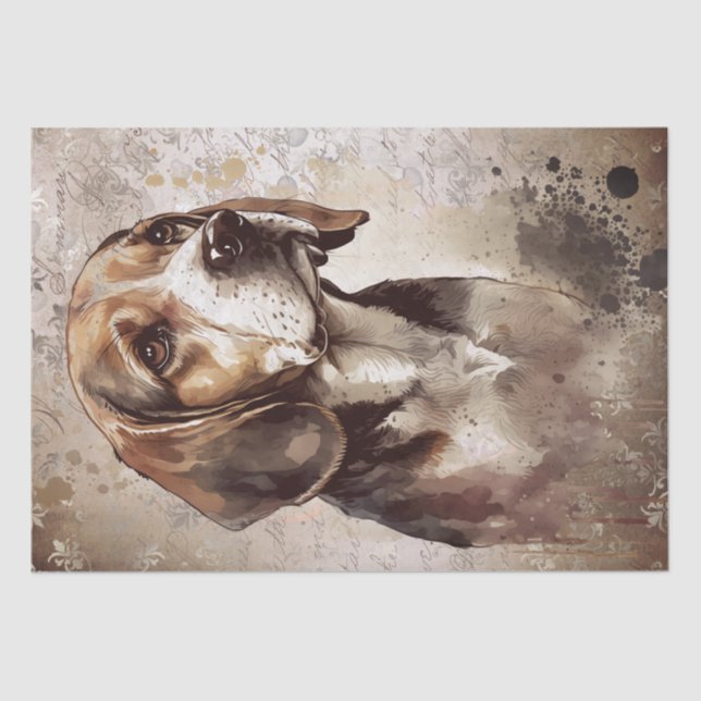 Beagle Dog Watercolor Seidenpapier (Vorderseite)