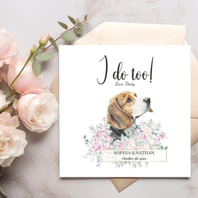 Beagle Dog Wedding Cocktail Napkins Serviette (Von Creator hochgeladen)