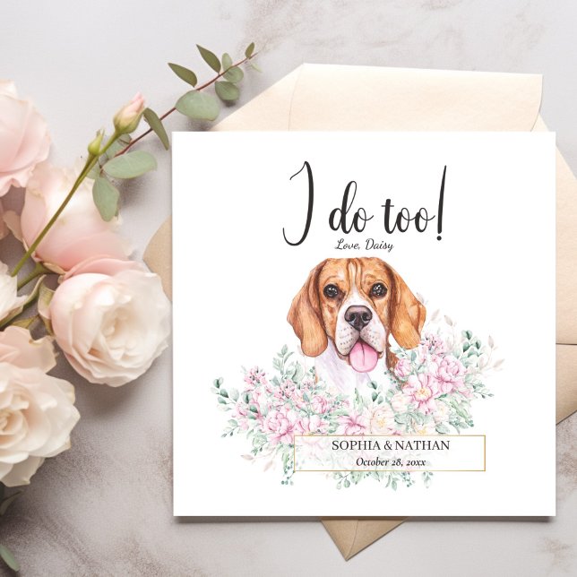 Beagle Dog Wedding Cocktail Napkins Serviette (Von Creator hochgeladen)