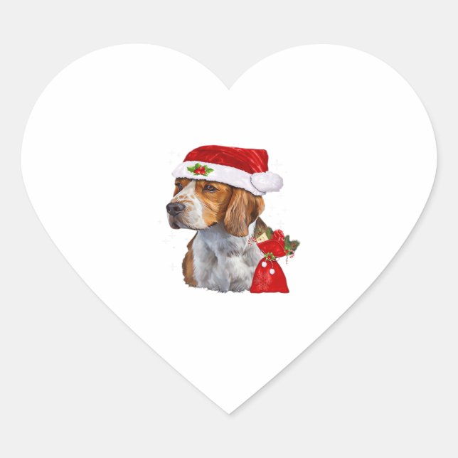 Beagle Dog Weihnachten Shirt Dog Familie Weihnacht Herz-Aufkleber (Vorderseite)
