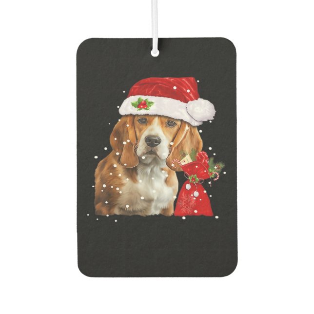 Beagle Dog Weihnachten Shirt Weihnachten Dog Essen Autolufterfrischer (Vorderseite)