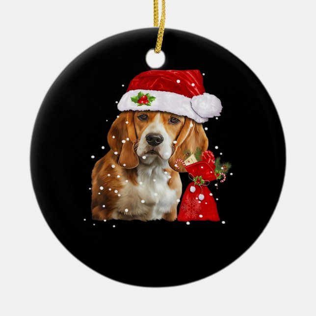 Beagle Dog Weihnachten Shirt Weihnachten Dog Essen Keramik Ornament (Vorne)