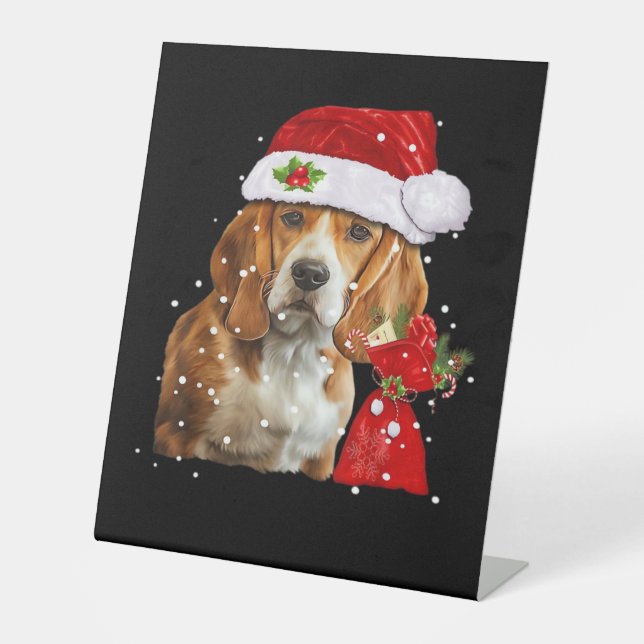 Beagle Dog Weihnachten Shirt Weihnachten Dog Essen Sockelschild (Vorderseite)