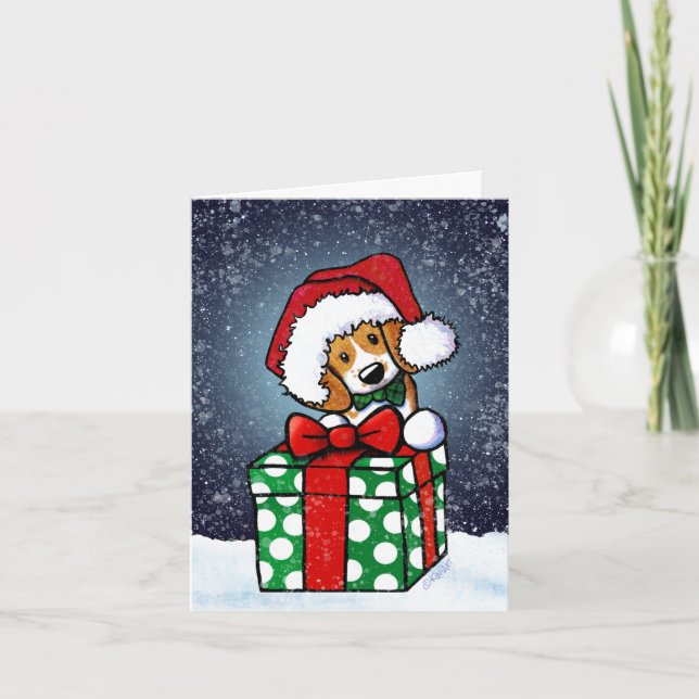 Beagle Dog Weihnachtskarte Karte (Vorderseite)