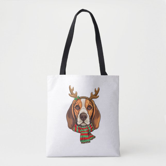 Beagle Dog Weihnachtsmann Weihnachtsmannmütze Weih (Vorderseite)