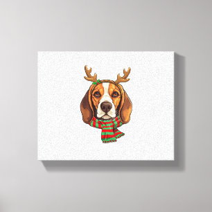 Beagle Dog Weihnachtsmann Weihnachtsmannmütze Weih Leinwanddruck