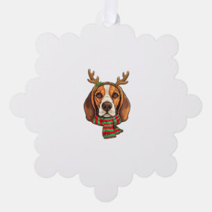 Beagle Dog Weihnachtsmann Weihnachtsmannmütze Weih Ornament Karte