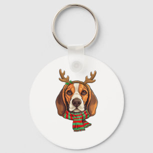 Beagle Dog Weihnachtsmann Weihnachtsmannmütze Weih Schlüsselanhänger