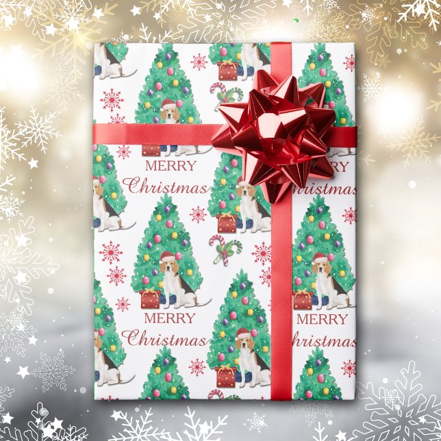 Beagle Dog Weihnachtsmuster Geschenkpapier (Von Creator hochgeladen)