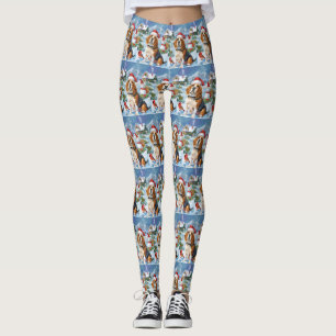Beagle Dog Winter Wonderland Weihnachtsfreude Leggings