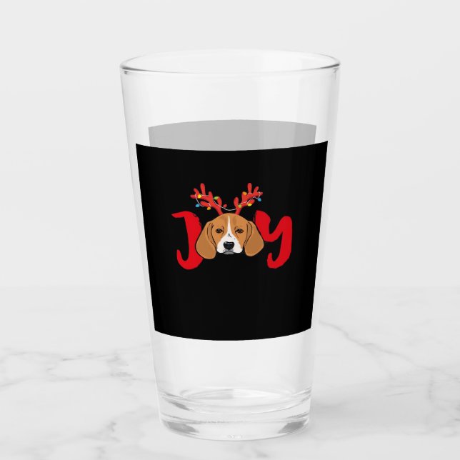 Beagle Dog Xmas Weihnachtsbaum Antler Light E Glas (Vorderseite)