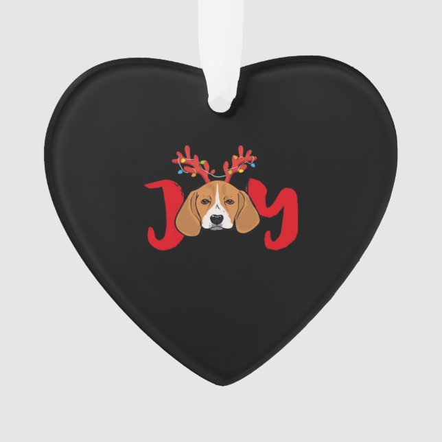 Beagle Dog Xmas Weihnachtsbaum Antler Light E Ornament (Vorderseite)