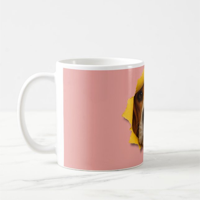 Beagle durch Papier Kaffeetasse (Links)