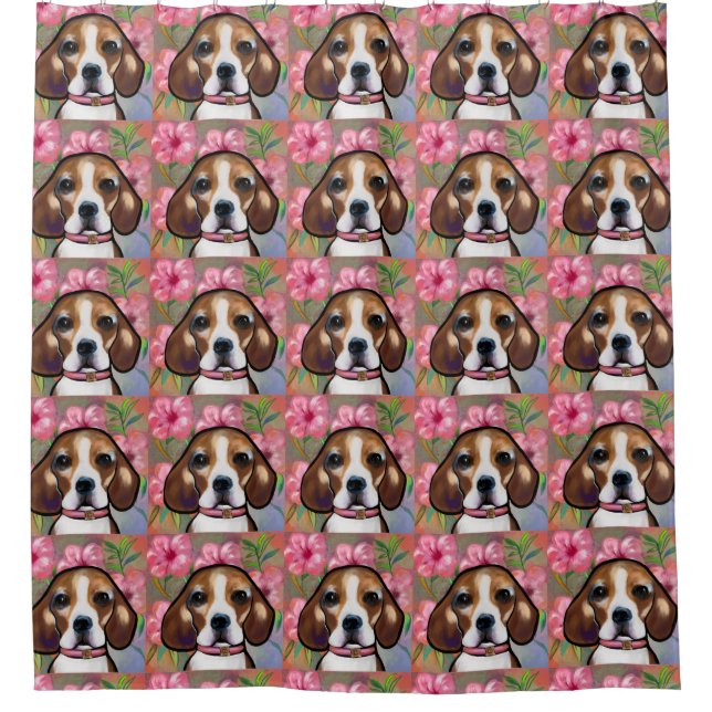 Beagle Duschvorhang (Vorderseite)