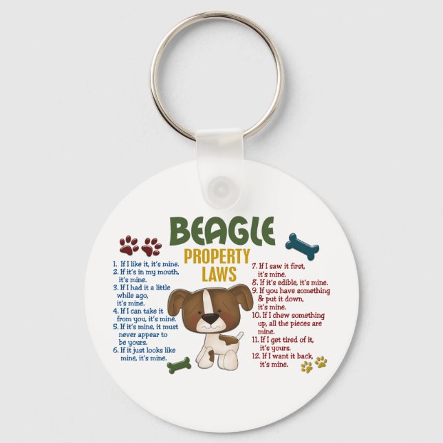 Beagle-Eigenschaftengesetze 4 Schlüsselanhänger (Vorderseite)