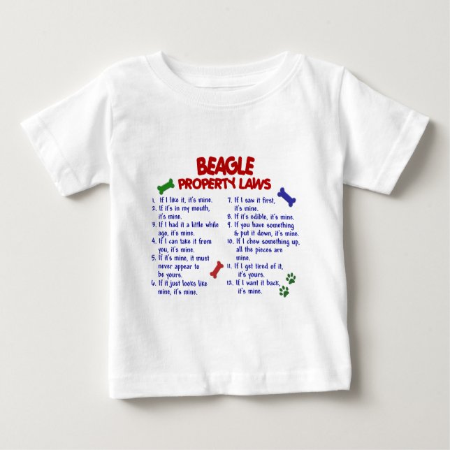 BEAGLE Eigentums-Gesetze 2 Baby T-shirt (Vorderseite)