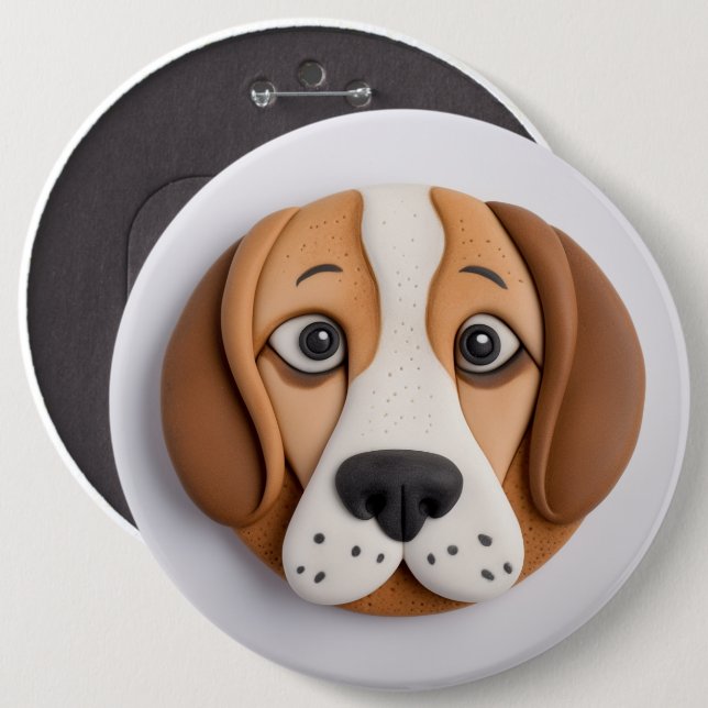 Beagle Ein köstliches Keks Inspiriert Button (Vorne & Hinten)