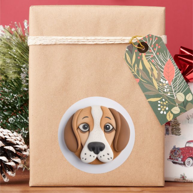 Beagle Ein köstliches Keks Inspiriert Runder Aufkleber (Feiertag)