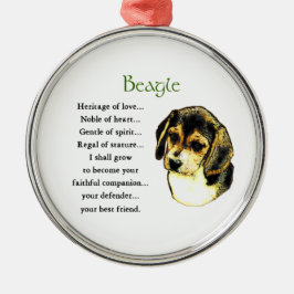 Beagle Erbe der Liebe Silbernes Ornament